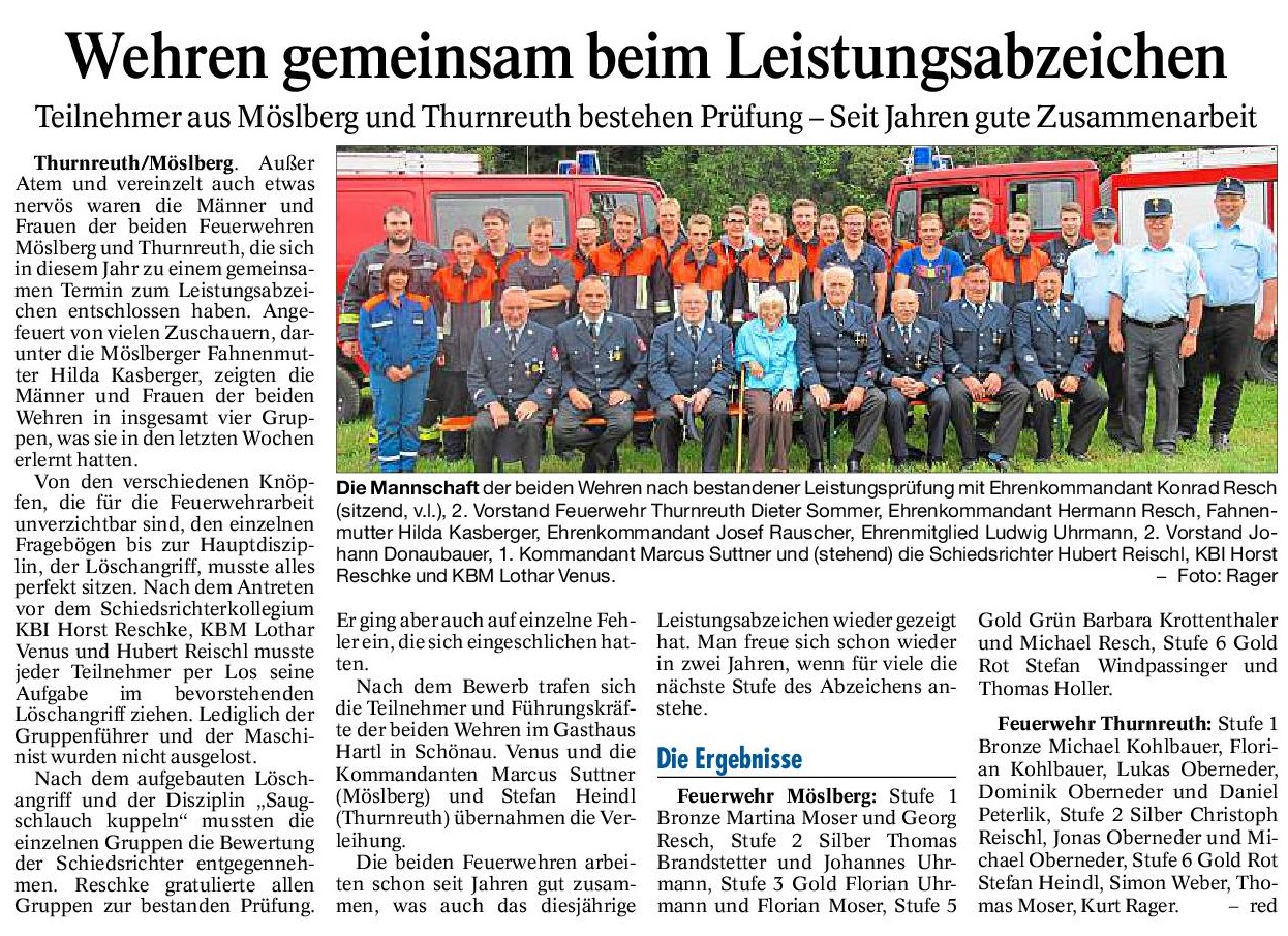 Zeitungsartikel Leistungsabzeichen 2016